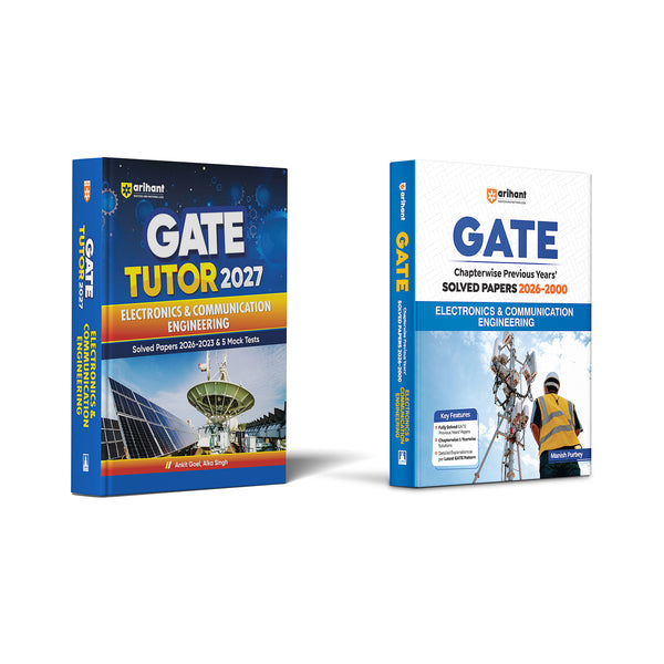 Combo of GATE Tutor 2027 Electronics & Communication Engineering | Solved Papers 2023–2026 & 5 Mock Tests & Chapterwise Solved Papers 2026–2000 | English Medium