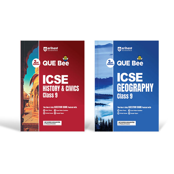 Combo of ICSE QUEE BEE Class 9 Exam 2027 | History & Civics, Geography | As per Latest ICSE Syllabus | Que Bee 2nd Edition