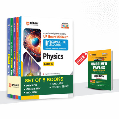Combo (Set of 6 Books) UP Board Class 12 Complete Prep Pack 2026-27: PCB Stream (Physics, Chemistry, Biology, English & Samanya Hindi) + Free Fast Track Biology Exam Guide | NCERT & NEP 2020 Based with OMR Papers