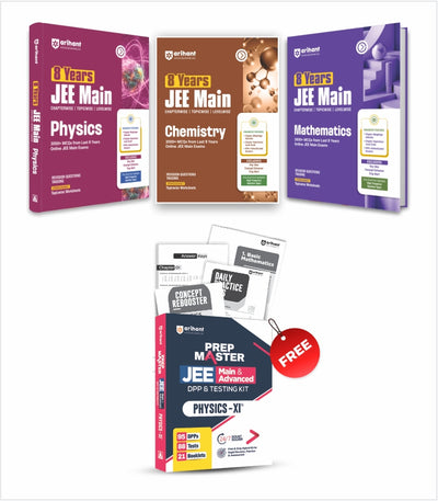 Combo of 8 Years JEE Main | Physics, Chemistry & Mathematics| Chapterwise, Topicwise & Levelwise 3000+ PYQs | English Medium