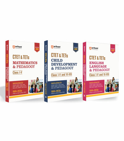 Combo of CTET & TETs for Class 1–5 & 6–8 | Child Development & Pedagogy, English Language & Pedagogy, Mathematics & Pedagogy | English Medium