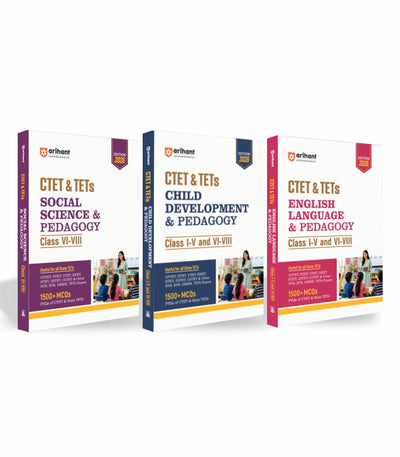 Combo of CTET & TETs for Class 1–5 & 6–8 | Child Development & Pedagogy, English Language & Pedagogy & Social Science & Pedagogy | English Medium