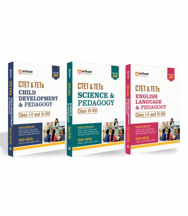 Combo of CTET & TETs for Class 6–8 | Child Development & Pedagogy, English Language & Pedagogy & Science & Pedagogy | English Medium