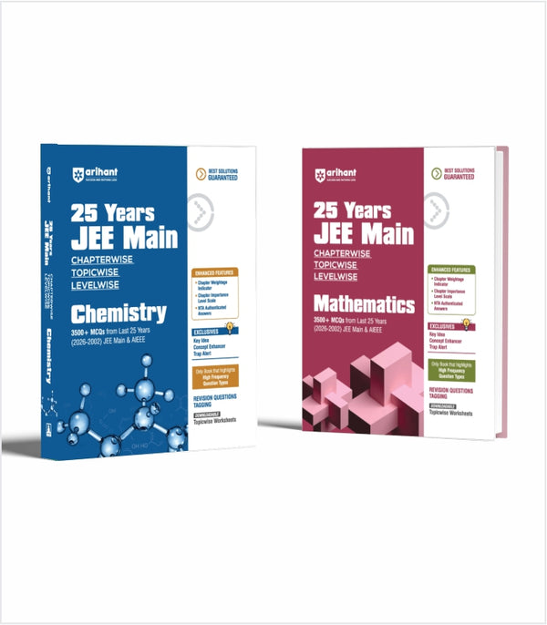 Combo of 25 Years JEE Main | Chemistry Mathematics | Chapterwise Topicwise Levelwise 3500+ MCQs (2026–2002) for JEE Main & AIEEE  | English Medium
