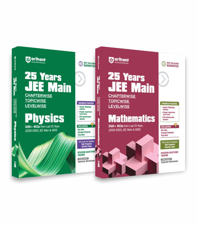Combo of 25 Years JEE Main | Physics & Mathematics | Chapterwise Topicwise Levelwise 3500+ MCQs (2026–2002) for JEE Main & AIEEE| English Medium