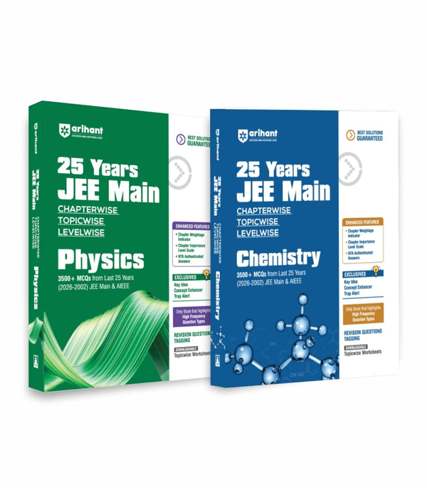 Combo of 25 Years JEE Main | Physics & Chemistry| Chapterwise Topicwise Levelwise 3500+ MCQs (2026–2002) for JEE Main & AIEEE  | English Medium