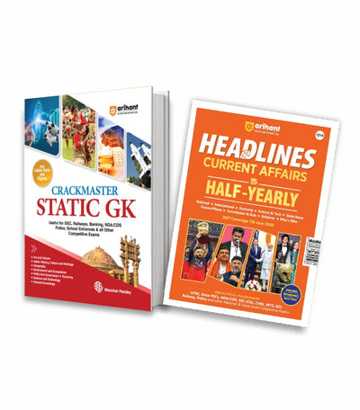 Combo of Headlines Current Affairs Half-Yearly 2026 (January–June) & Crackmaster Static GK | English Medium