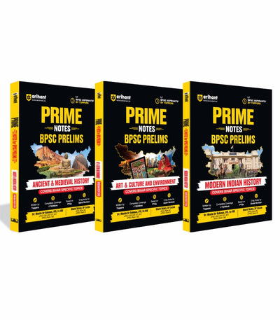 Combo of rime Notes BPSC Prelims | Ancient & Medieval History,Art & Culture and Environment, & Indian History | Englsih Medium