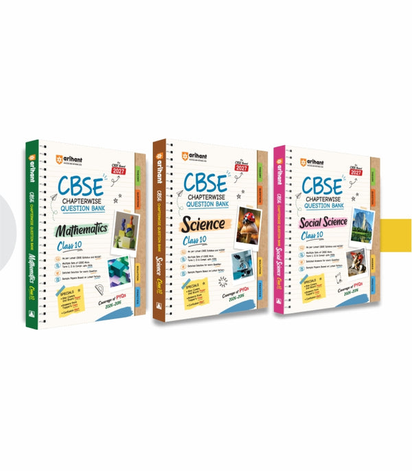 Combo of CBSE Class 10 Chapterwise Question Bank for Board Exam 2027 | Mathematics, Science, Social Science | English Medium