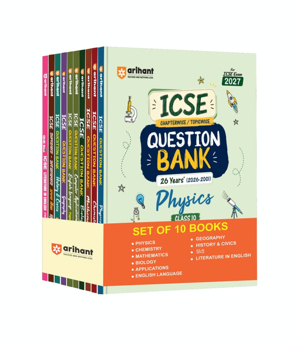 Combo of CBSE Class 10 Chapterwise Question Bank for Board Exam 2027 | Biology, Physics, Mathematics, Chemistry, Computer App, English Lang., Geography, History & Civics, Hindi & English Lit | English Medium