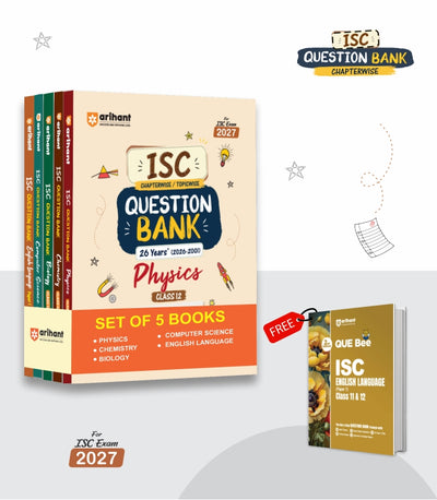 Combo of ISC Class 12 Question Bank for Exam 2027 | Physics, Chemistry, Biology, Computer Science, English Lang., | With Free ISC QUE Bee English Language (Paper 1) Class 11 & 12 | English Medium