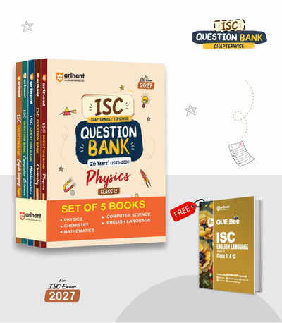 Combo of ISC Class 12 Question Bank for Exam 2027 | Physics, Chemistry, Mathematics, Computer Science, English Lang., | With Free ISC QUE Bee English Language (Paper 1) Class 11 & 12 | English Medium