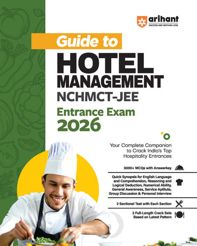 NCHMCT-JEE (Hotel Management Entrance Exam) 2026 | Study Guide | 3000+ MCQs, 2 Sectional Test