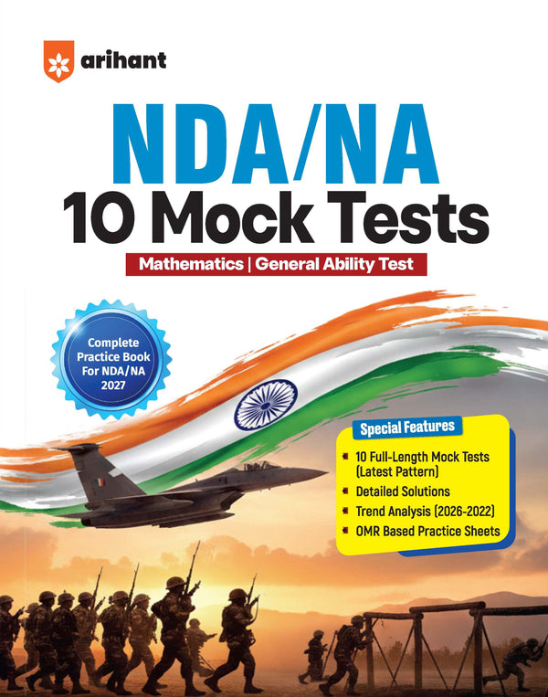 NDA/NA 2027| 10 Mock Tests | Mathematics & General Ability Test (GAT) | Detailed Solutions, Trend Analysis (2026–2022) & OMR Sheets