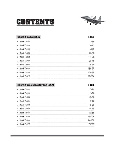 UPSC NDA/NA 2026 – 10 Mock Tests | Complete Practice Book for Mathematics, General Ability Test (GAT) | Latest Pattern, Detailed Solutions, Trend Analysis (2025–2022) & OMR Sheets