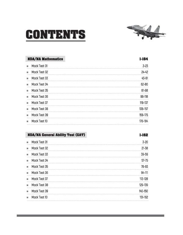 UPSC NDA/NA 2026 – 10 Mock Tests | Complete Practice Book for Mathematics, General Ability Test (GAT) | Latest Pattern, Detailed Solutions, Trend Analysis (2025–2022) & OMR Sheets
