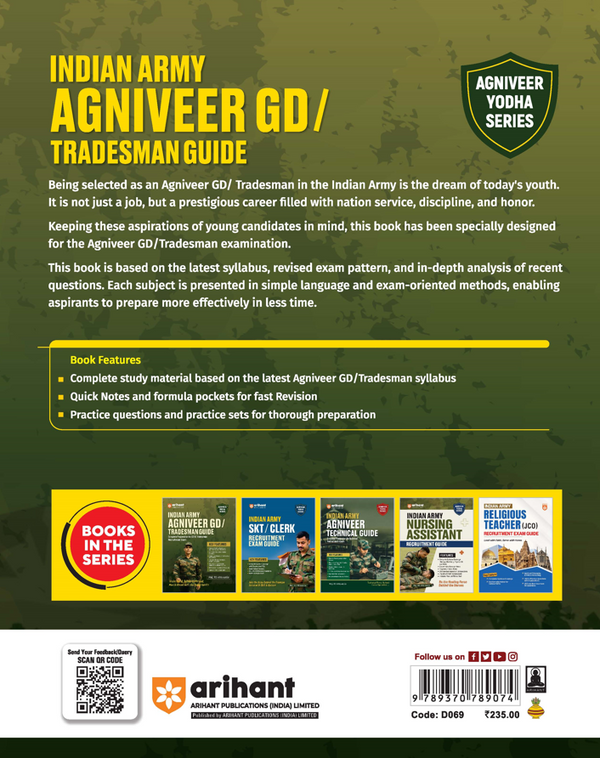 Indian Army Agniveer GD & Tradesman Recruitment Exam | Complete Syllabus Coverage, Chapterwise PYQs, Maths Formulas