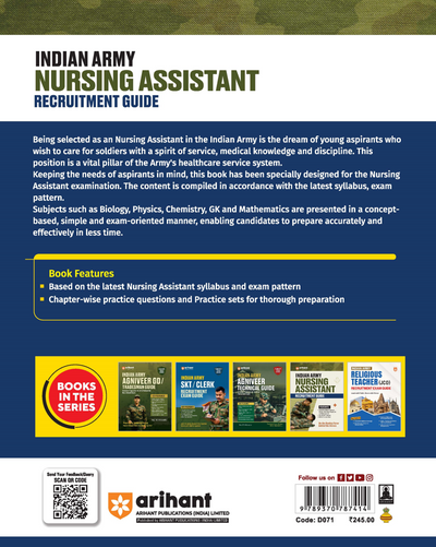 Indian Army Nursing Assistant Recruitment Exam | Complete Syllabus Coverage, Chapterwise PYQs, Maths Formulas