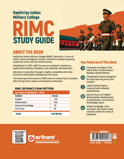 RIMC (Rashtriya Indian Military College) Entrance Exam 2026 | Study Guide Class 8th | As per Latest Exam Pattern with Solved Paper 2025 (Dec.)