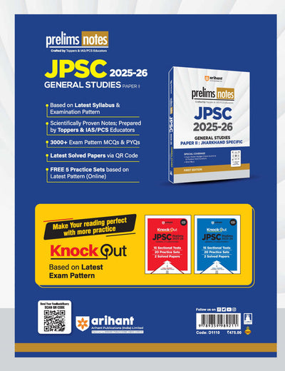 JPSC 2025–26 General Studies (Paper II) Jharkhand Speific Prelims Notes | Special Coverage of Exam Pattern MCQs, Previous Years’ Questions, Infographics, Diagrams & Mind Maps | First Edition