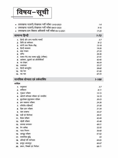 Uttarakhand Samuh "G" (Graduate Level) Exam | Revenue Sub Inspector, Lekhpal & Patwari, Gram Vikas Adhikari & Other Posts | Exam Notes | Hindi Medium