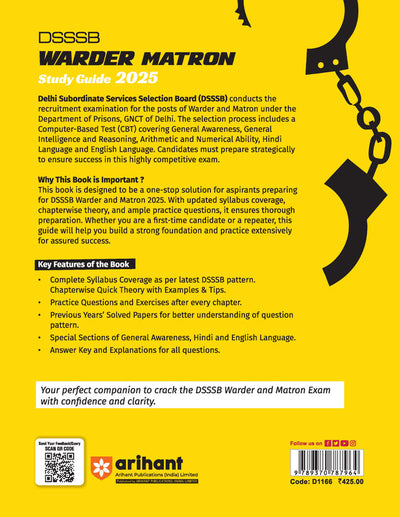 DSSSB Warder Matron Exam 2025 Study Guide Book Cover