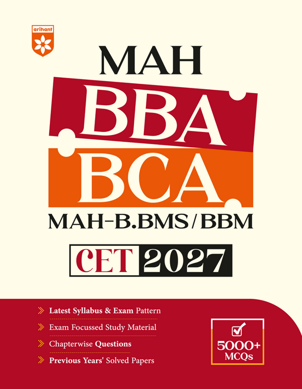 MAH BBA/BCA/BBM/BMS CET 2027 | Complete Guide as per Latest Exam Pattern | 5000+ MCQs, Chapterwise Questions, Previous Years' Solved Papers & Exam-Focused Study Material