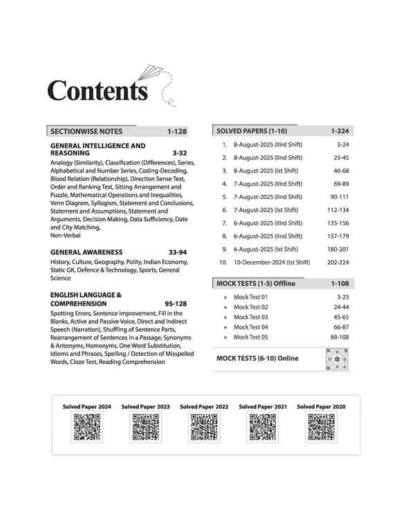 SSC Stenographer (Grade C & D) Exam 2026 | Sectionwise Notes (Reasoning, GS, English) | 10 Solved Papers (2024–2025) | 10 Mock Tests (5 Offline + 5 Online) | Latest Current Affairs