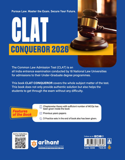 CLAT CONQUEROR Exam 2026 | Study Guide for CLAT & Other Law Entrance Exam | 3000+ Practice MCQs, 3 Practice Sets