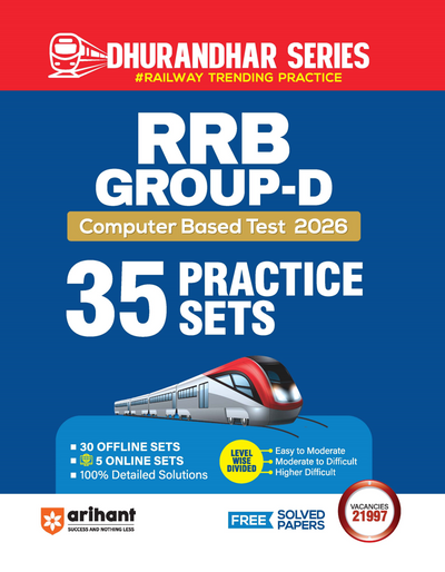 Combo of RRB Group-D (Level-1) Computer Based Test 2026 | 35 Practice Sets (30 Offline + 5 Online) & Study Guide | English Medium