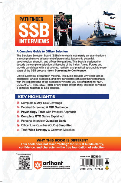 Pathfinder SSB Interviews Guide | Complete Preparation for Screening Test, Psychological Tests, Group Testing, Personal Interview & Conference