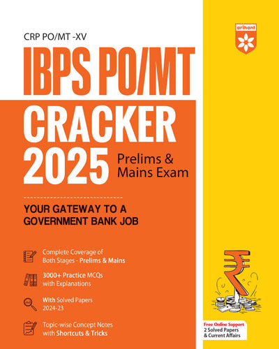 Cracker IBPS PO/MT Prelims & Mains Exam 2025 | 3000+ Practice MCQs & Solved Papers (2024-23) | Study Guide