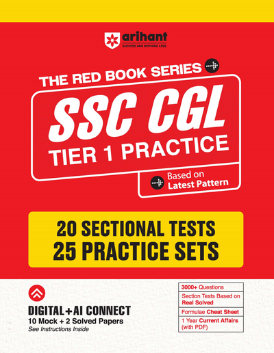 SSC CGL Tier-1 2026 Practice Book | 20 Sectional Tests & 25 Practice Sets | 3000+ Questions & Cheat Sheet | Digital + AI Connected 10 Mock Tests + FREE 1 Year Current Affairs
