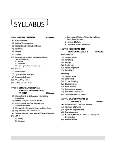 JKSSB Junior Assistant Recruitment Exam 2025 | Complete Study Guide for J&K Government Exams | Based on Latest Pattern