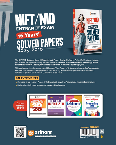 NIFT/NID Entrance Exam 2026 | 16 Years’ Solved Papers (2025–2010) with Detailed Explanations