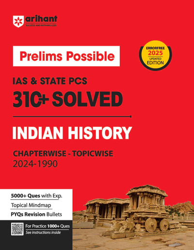 Prelims Possible IAS & STATE PCS 310+ SOLVED INDIAN HISTORY Chapterwise - Topicwise 2024-1990