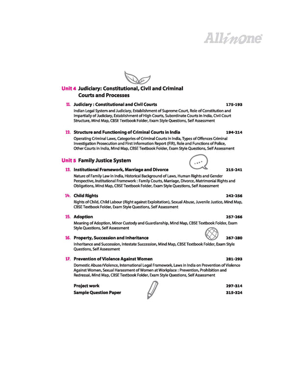 All in One Legal Studies Class 11 Table of Contents