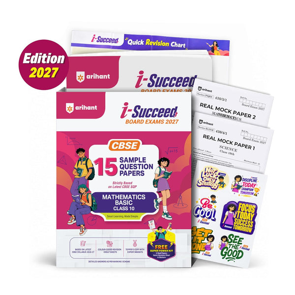 Combo (Set of 6 Books) i-Succeed CBSE Class 10 Exam 2027 Prep Kit: 15 Sample Question Papers (Maths Basic, Science, SST, Eng Lang & Lit, Eng Comm & Hindi-A) | Colour Cheat Sheets, Toppers Copy & Free Super Power Kit | Latest SQP (21 Sept 2026)