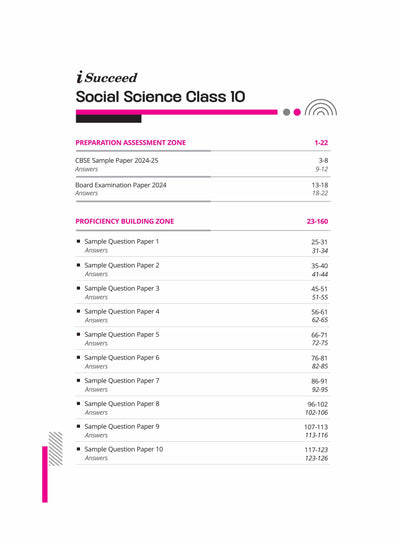 i-Succeed CBSE Social Science Class 10th | 15 Sample Question Papers | For CBSE Exams 2025