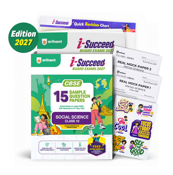 i-Succeed CBSE 15 Sample Question Papers Class 10 Social Science Exam 2027 | Colour-Coded Revision Cheat Sheets, Toppers Copy with Expert Insights | FREE SUPER POWER KIT | Based on Latest CBSE SQP Released 21 Sept 2026