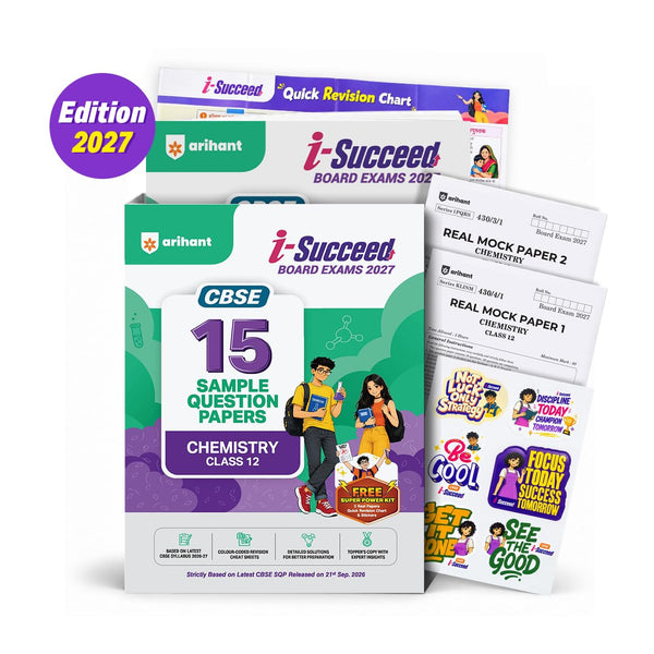 i-Succeed CBSE 15 Sample Question Papers Class 12 Chemistry Exam 2027 | Colour-Coded Revision Cheat Sheets, Toppers Copy with Expert Insights | FREE SUPER POWER KIT | Based on Latest CBSE SQP Released 21 Sept 2026