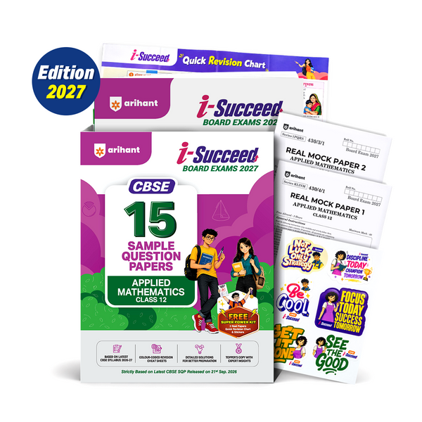 Combo (Set of 6 Books) i-Succeed CBSE Class 12 Exam 2027 Prep Kit: 15 Sample Papers (Applied Maths, BST, Accounts, Eco, Eng Core & Hindi) | Colour Cheat Sheets, Toppers Copy & Free Super Power Kit | Based on Latest CBSE SQP Released 21 Sept 2026