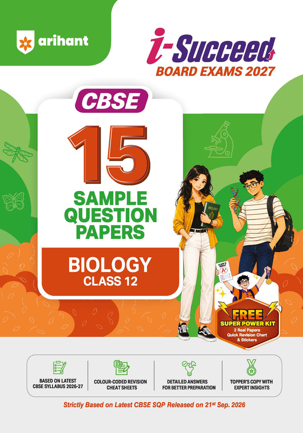 i-Succeed CBSE 15 Sample Question Papers Class 12 Biology Exam 2027 | Colour-Coded Revision Cheat Sheets, Toppers Copy with Expert Insights | FREE SUPER POWER KIT | Based on Latest CBSE SQP Released 21 Sept 2026