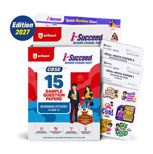 i-Succeed CBSE 15 Sample Question Papers Class 12 Business Studies Exam 2027 | Colour-Coded Revision Cheat Sheets, Toppers Copy with Expert Insights | FREE SUPER POWER KIT | Based on Latest CBSE SQP Released 21 Sept 2026