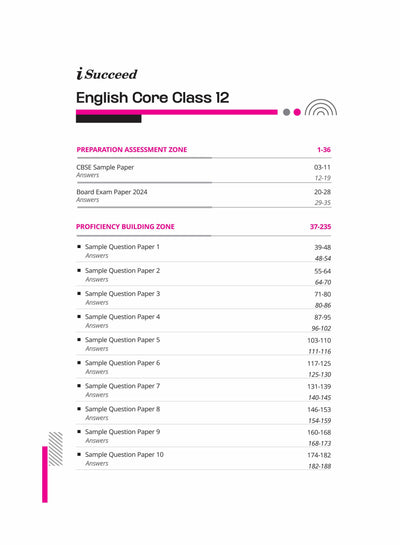 i-Succeed CBSE English Core Class 12th | 15 Sample Question Papers | For CBSE Exams 2025