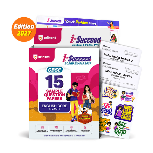 Combo (Set of 5 Books) i-Succeed CBSE Class 12 Exam 2027 Prep Kit: 15 Sample Papers (Applied Maths, BST, Accountancy, Eng Core & Hindi Kendrik) | Colour Cheat Sheets, Toppers Copy & Free Super Power Kit | Based on Latest SQP Released 21 Sept 2026