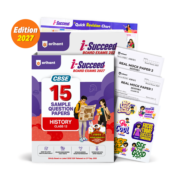 i-Succeed CBSE 15 Sample Question Papers Class 12 History Exam 2027 | Colour-Coded Revision Cheat Sheets, Toppers Copy with Expert Insights | FREE SUPER POWER KIT | Based on Latest CBSE SQP Released 21 Sept 2026