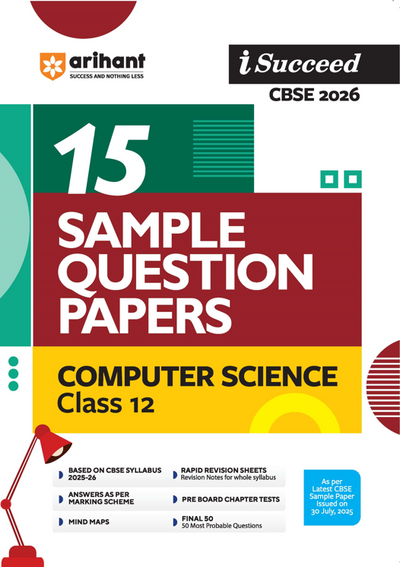 i-Succeed CBSE 2026 – Computer Science Class 12 | 15 Sample Question Papers | Rapid Revision Sheets | Mind Maps | Final 50 Most Probable Questions | As per Latest CBSE Sample Paper