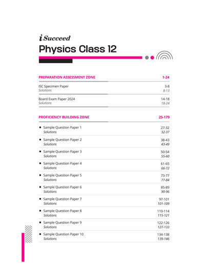 i-Succeed ISC Physics Class 12th | 15 Sample Question Papers | For ISC Exams 2025