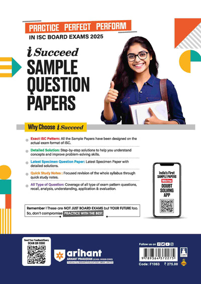 i-Succeed ISC Physics Class 12th | 15 Sample Question Papers | For ISC Exams 2025